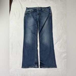 BKE Jeans Mens 36x30 Derek Denim Bootcut Medium Wash Stretch Denim Blue